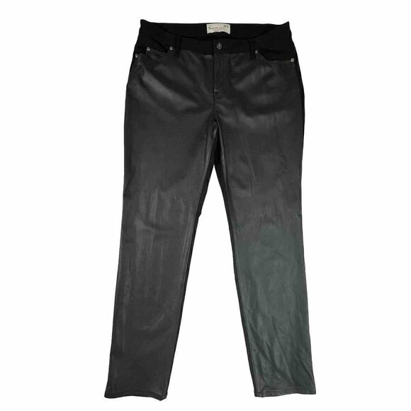 Two By Vince Camuto Jeans Womens 32 / 14 Faux Leather Skinny Stretch Black - Picture 3 of 11